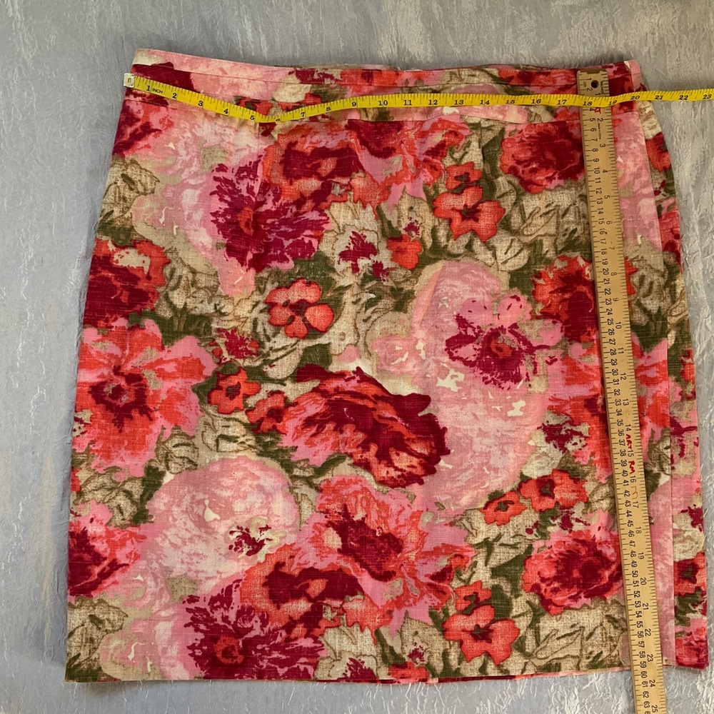 Talbots Woman Pink Floral Pencil Skirt Plus Size 18W Career Preppy‎ Cottagecore - Picture 7 of 9